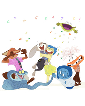 【偉業】「ズートピア２」全世界興収の洋画アニメ歴代1位＆7週連続のNO.1を達成！「インサイド・ヘッド」のみんなもお祝い♪記念アート到着