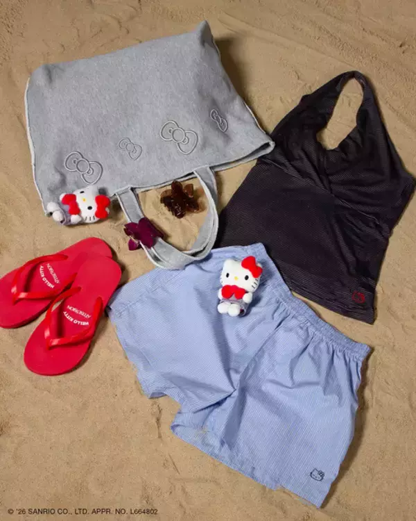 「ハローキティ」ビーチがテーマ♪ ATTISESSIONとのコラボ・春夏限定の6アイテムが登場！