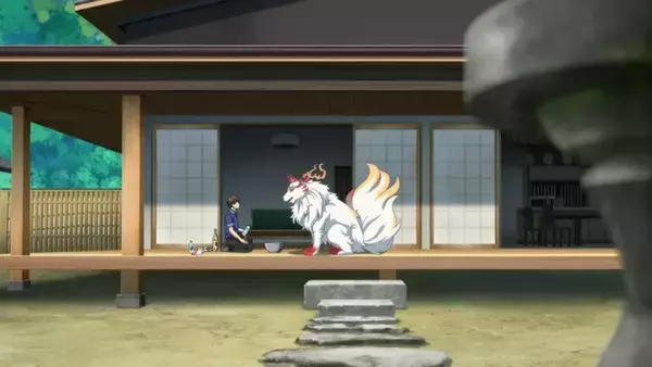 「春アニメ「神の庭付き楠木邸」田舎の新築一軒家の管理人を任された湊（CV坂田将吾）のもとに山神が現れ…？第1話先行カット」の画像