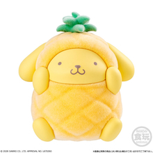 ポムポムプリン×パイナップル、シナモン×レモン…サンリオキャラクターがカラフルなフルーツに!? キュートなふわもこフィギュアが新登場