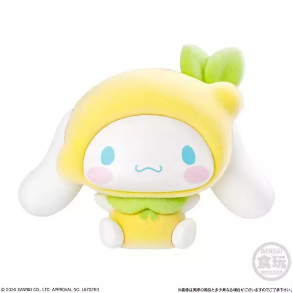 「ポムポムプリン×パイナップル、シナモン×レモン…サンリオキャラクターがカラフルなフルーツに!? キュートなふわもこフィギュアが新登場」の画像