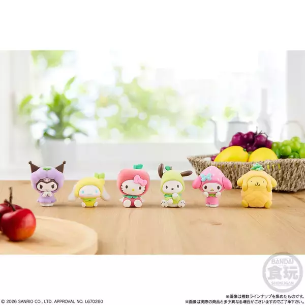 「ポムポムプリン×パイナップル、シナモン×レモン…サンリオキャラクターがカラフルなフルーツに!? キュートなふわもこフィギュアが新登場」の画像