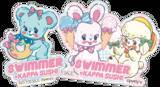 「「SWIMMER」×かっぱ寿司コラボ！ キャミーやラッフィーのレトロポップなデザインが可愛すぎる♪ 食べ放題にチャレンジしてオリジナルステッカーをゲットしよう！」の画像4