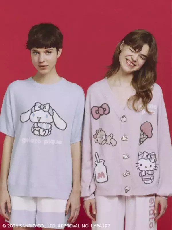 「サンリオ」×ジェラピケが初コラボ♪ キティ＆シナモンがもこもこ服を着たデザインが可愛すぎ！アパレル＆雑貨アイテム登場