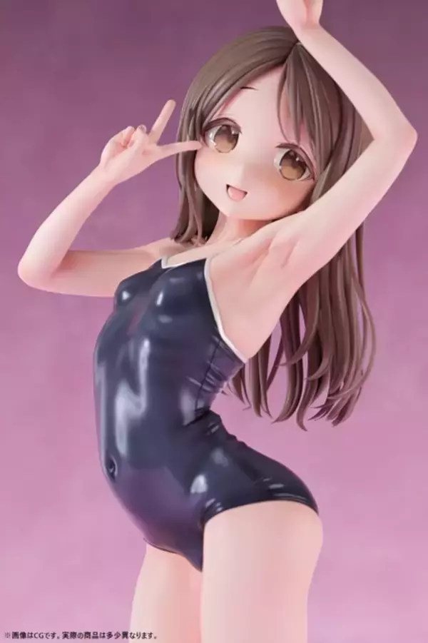 「脇チラピース♪ オリジナルフィギュア「スク水部 小花りな」が発売！華奢でありつつも柔らかさを感じさせる造形がたまらない！」の画像