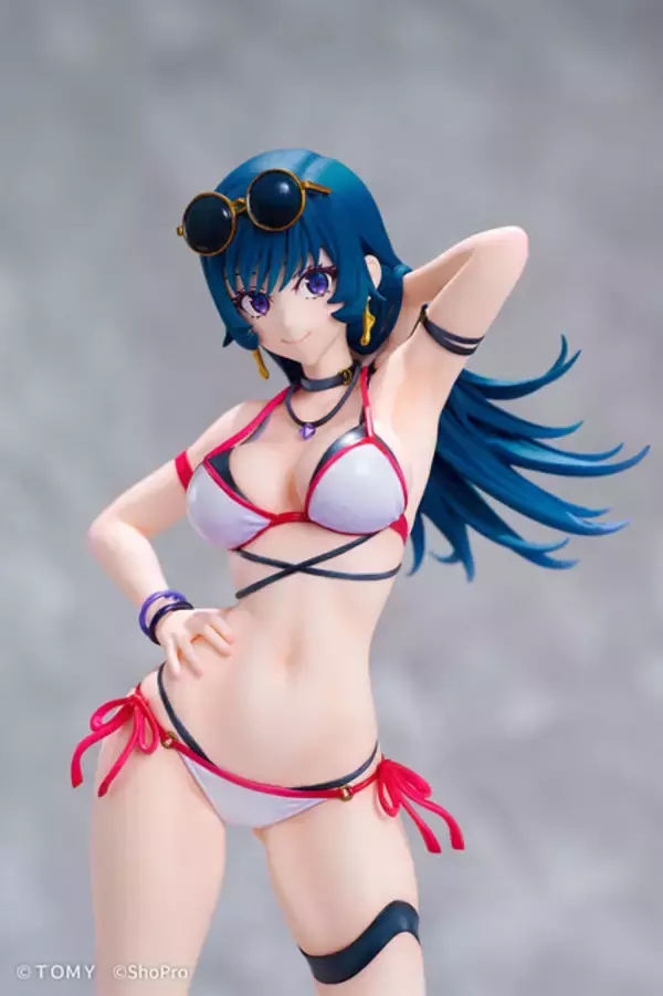 「「ゾイド ジェネシス」令和の時代にコトナ・エレガンスが水着姿で立体化！ 愛機レインボーシャークイメージの扇子や台座までこだわり満載」の画像