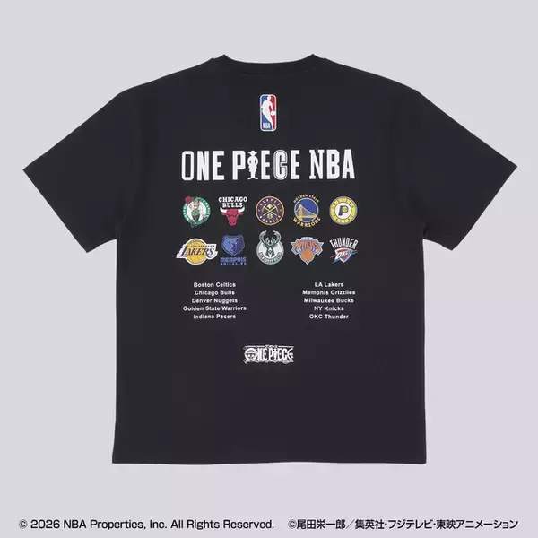 「ルフィの反則級のボール捌き…ローのビハインドパスはクールすぎ☆「ワンピース」×NBAコラボのTシャツがどれも欲しい♪」の画像