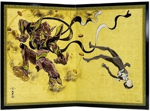 「エヴァ」×国宝「風神雷神図屏風」！シンジ、アスカ、レイ、マリ、カヲルが新時代の屏風に…“雷神”初号機と誰を並べる？【7月17日発売】