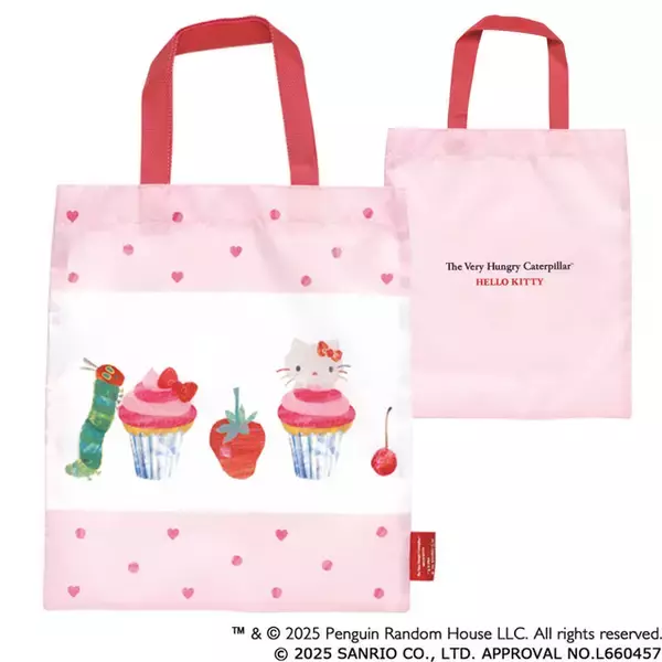 「「サンリオ」キティ×はらぺこあおむし♪ ラブリーなコラボがかわいすぎー！ トートバッグやポーチなどカプセルトイに登場」の画像