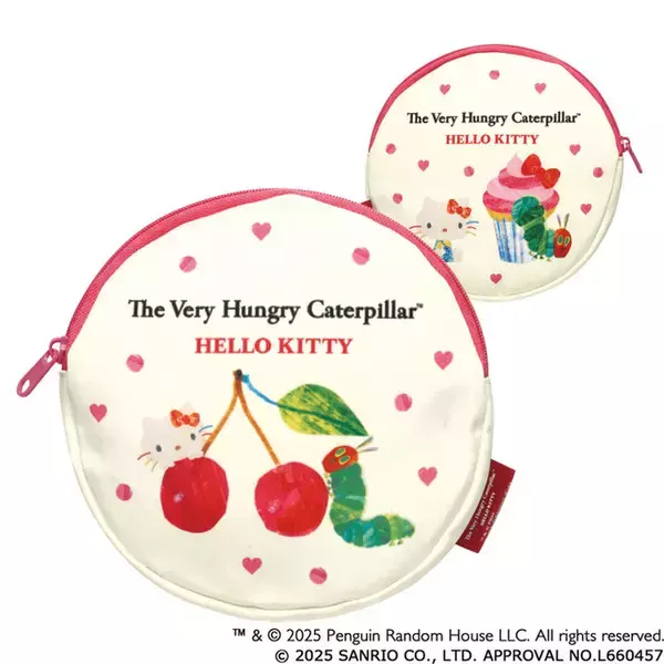 「「サンリオ」キティ×はらぺこあおむし♪ ラブリーなコラボがかわいすぎー！ トートバッグやポーチなどカプセルトイに登場」の画像