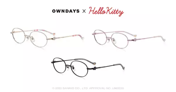 「ハローキティの愛らしさが目元に☆ リボンや耳をモチーフにしたアイウェア登場！Y2Kテイストも楽しめる♪」の画像