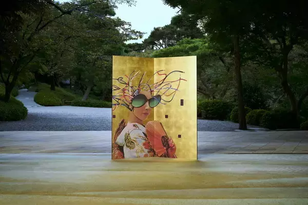 「「攻殻機動隊」フチコマがみんなでお花見♪ 士郎正宗描き下ろし屏風画が洋金箔ステッカーに！「TechnoByobu（テクノ屏風）」の購入特典としてプレゼント」の画像