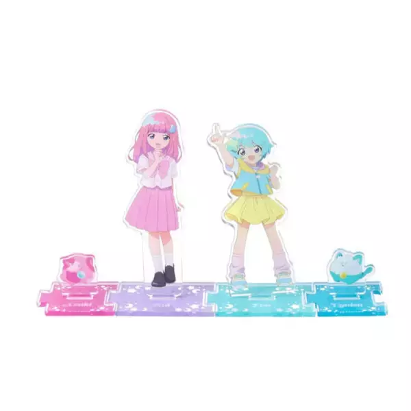 「「魔法の姉妹ルルットリリィ」風&流たちを並べて飾ろう♪ 台座を連結できる“つながるアクスタ”登場」の画像