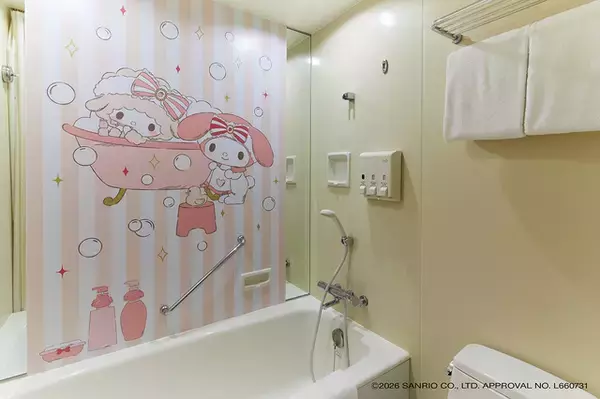 「「サンリオ」マイメロ＆クロミの世界にどっぷり浸かれる♪ ファン必見のデザートプレート付きコラボルームが可愛すぎる」の画像