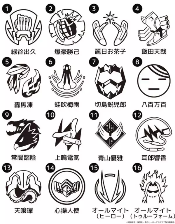 「「ヒロアカ」デクやオールマイトの紋章風シーリングスタンプ登場！ ヒーロー＆ヴィランの“個性”を刻む全24種」の画像