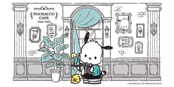 「「サンリオ」ポチャッコがウエイター姿でお出迎え♪限定メニュー&描き下ろしグッズ登場の涼しげなカフェ開催【7月2日～】」の画像