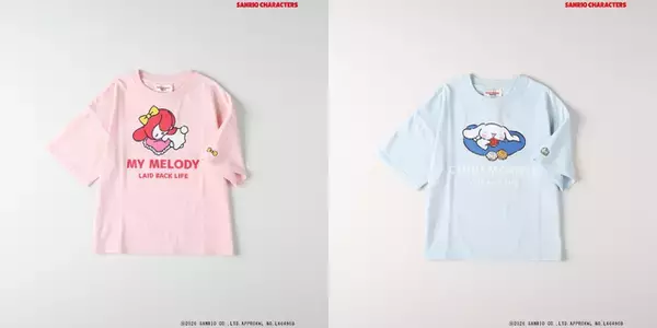 「ハローキティ、シナモロールたちがすやすやお昼寝～♪ Right-onコラボでアパレルから小物まで全12種登場☆」の画像