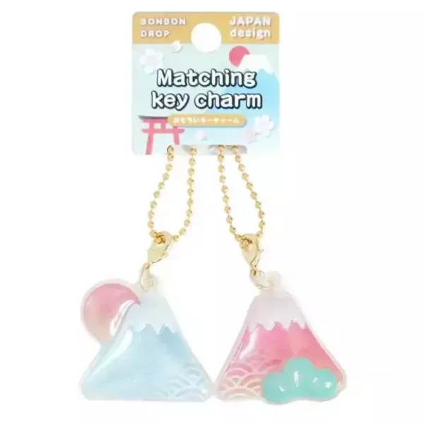 「「ボンボンドロップシール」富士山、桜…和柄デザインを楽しもう♪ 同素材のキーチャームやマグネットもご紹介」の画像