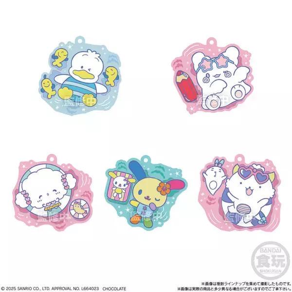 「「サンリオ」キティ、シナモロール、あひるのペックルもぷかぷか～♪爽やか夏っぽラバーマスコットが登場」の画像