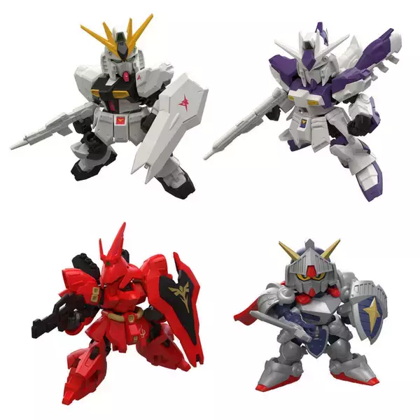 「Hi-vガンダム、サザビーのミニフィギュアが収録！ 「MOBILITY JOINT GUNDAM」がプレバンで予約受付中！EXパーツでサザビーはナイチンゲールに換装可能!?」の画像