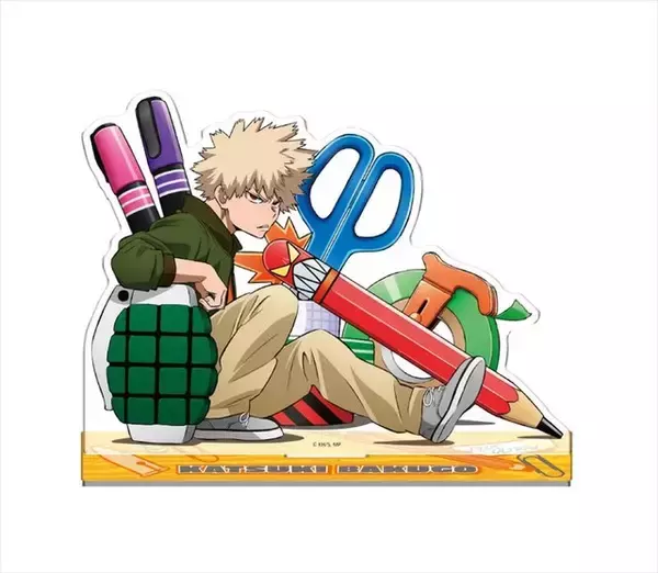 「「ヒロアカ」デクや爆豪が文房具に囲まれて…♪ アクリルスタンド全4種が登場」の画像