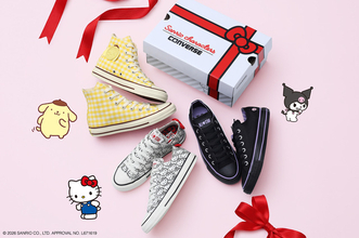 ポムポムプリン＆クロミ＆ハローキティが「CONVERSE」に！耳やベレー帽デザインのアンクルパッチ、ドクロの刺繍、赤いリボンのかかと紐…特別なオールスターが登場☆