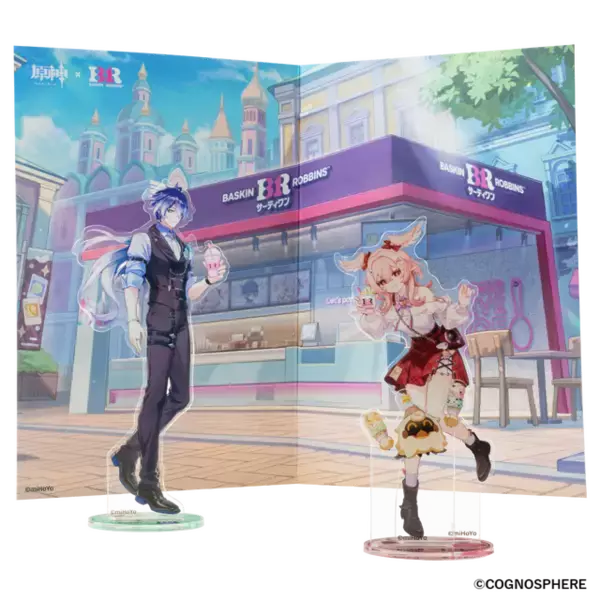 「フリンズ、リンネアとアイスを楽しもう♪ 「原神」サーティワンと初コラボ！ モバイルオーダー限定のグッズ＆セット登場」の画像