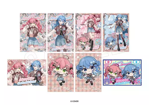 「さくらみこ＆星街すいせい「miComet」と「JOYSOUND」がコラボ☆ 放課後ジャージ姿やお揃いスタジャンの新ビジュが爆可愛い!! グッズ＆メニュー登場」の画像