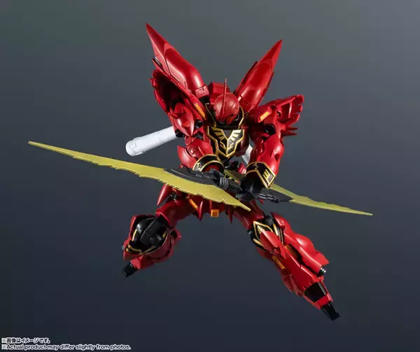 「「見せてもらおうか。新しいガンダムの性能とやらを」「機動戦士ガンダムUC」よりシナンジュが新登場！赤を基調としたカラーリングに黒と金の装飾が映える」の画像