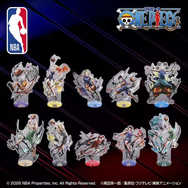 「サボがドリブル！ エースはダンク!? 「ワンピース」×NBAコラボのトートバッグ、アクリルスタンドが予約受付開始！ 躍動感あふれるアクスタも見逃せない！」の画像