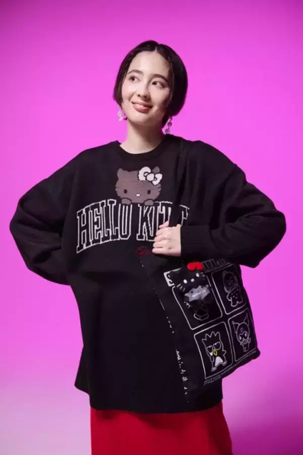 「「サンリオ」キティちゃんやハンギョドンが、BLACKで“大人かっこいい”アパレルに！RODEO CROWNS WIDE BOWLコラボ」の画像
