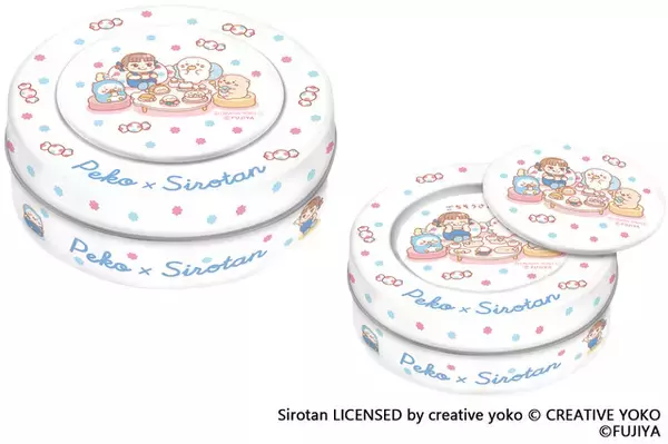 「「不二家」ペコちゃん×しろたんのコラボ☆限定グッズが盛りだくさん！アクリルチャームに限定パケミルキー缶、「ミルキー×しろたん」グッズも展開」の画像