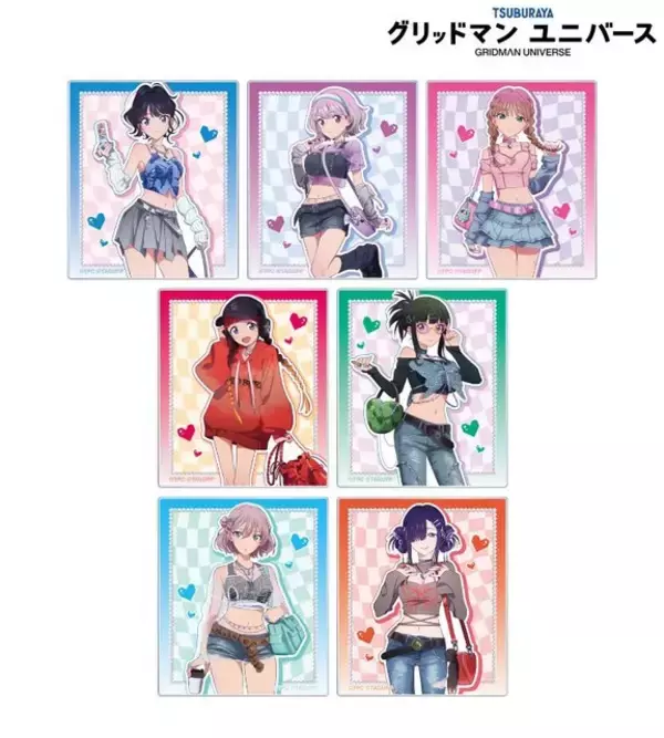 「「グリッドマン ユニバース」六花、アカネ、夢芽のヘソ出し＆太ももに釘付け！ 大胆なY2K ver. 新作グッズ登場」の画像