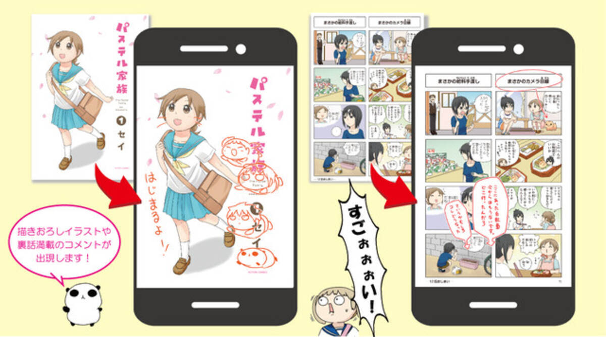 マンガにar技術を活用 Comico連載 パステル家族 単行本1巻にスマホかざすと 18年5月2日 エキサイトニュース