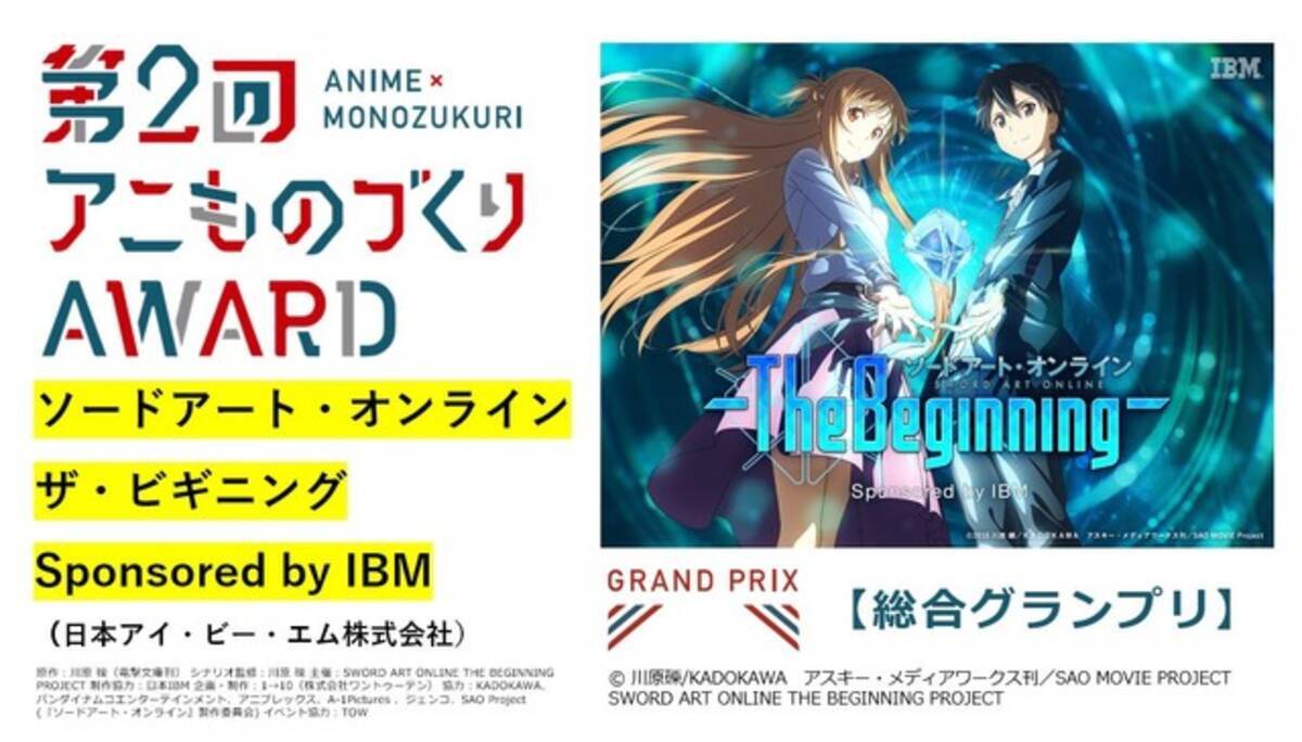 アニメ 異業種 アニものづくりアワード 第2回グランプリはsao Ibm 受賞全18作品が発表 18年5月17日 エキサイトニュース