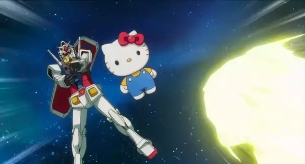 「「ガンダムvsハローキティ」涙するアムロのもとへキティが参上！ PV第2話がLINEで先行公開」の画像