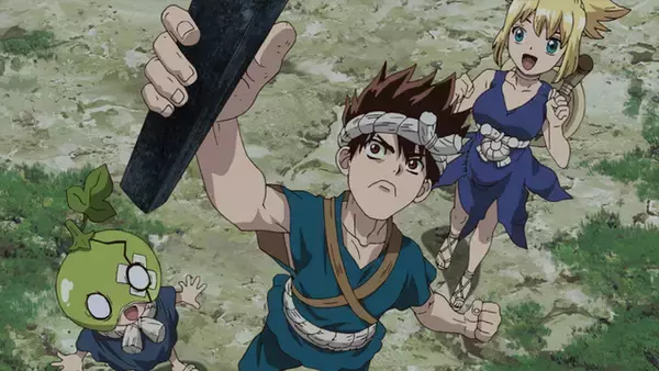 「「Dr．STONE」千空たちの前に怪しい男・あさぎりゲンが現れる… 第9話先行カット」の画像