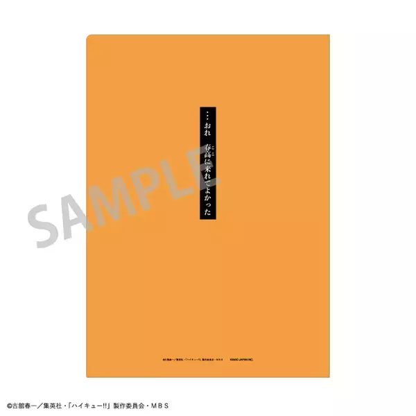 「「ハイキュー!!」日向、影山たちの名台詞や名場面を手元に！トレーディングクリアファイルがBOXで登場」の画像