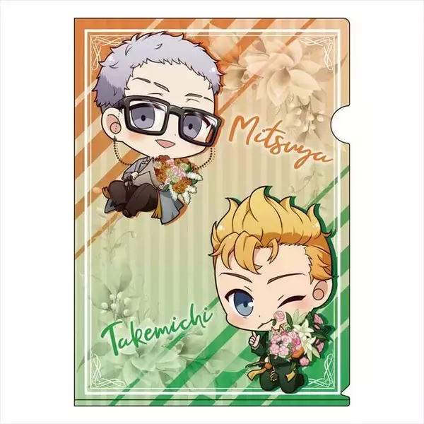 「「東リベ」マイキーやドラケンをスーツ姿でデフォルメ♪ スクエア缶バッジ＆クリアファイル登場」の画像