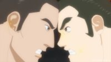 冬アニメ「火喰鳥」源吾（CV梅原裕一郎）と新之助（CV梅田修一朗）は、相撲取り・寅次郎（CV木村昴）と出会い…第2話先行カット