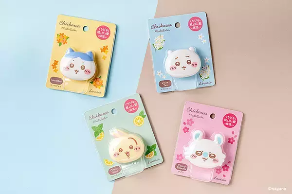 「ぷっくりフェイスがかわいい♪ ちいかわ、ハチワレ、うさぎ、モモンガのマルチバーム登場！ 髪・唇・爪の保湿などマルチに使える」の画像