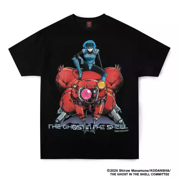 「攻殻機動隊」新作アニメのTシャツや、メタリックボトルほか新グッズがラインナップ！「タチコマAI」も登場へ　「攻殻機動隊展」関西巡回展