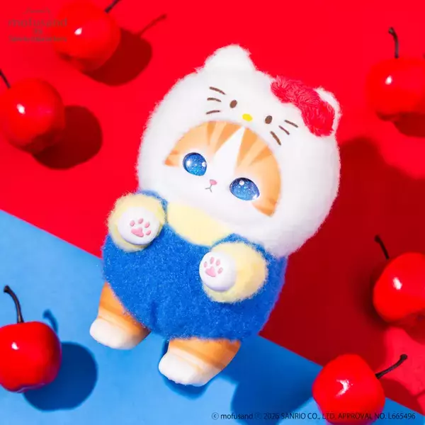 にゃんて可愛さ…！「mofusand」のにゃんこたちが“サンリオ”キャラの着ぐるみ姿に♪ 全6種のアクセぬい登場