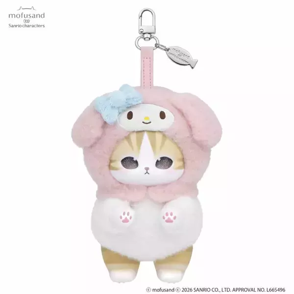「にゃんて可愛さ…！「mofusand」のにゃんこたちが“サンリオ”キャラの着ぐるみ姿に♪ 全6種のアクセぬい登場」の画像