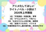 「アニメ化してほしいライトノベル・小説は？ 3位「おまわりさんと招き猫」、2位「グリムコネクト」、1位「不死探偵・冷堂紅葉」 ＜26年上半期版＞」の画像2