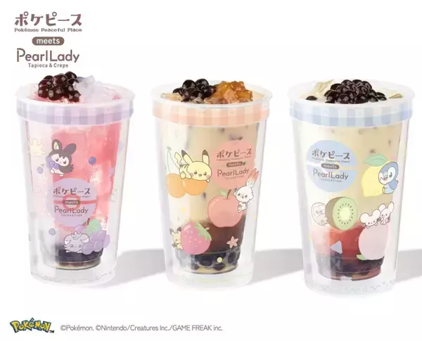 「ピカチュウ、ポッチャマの可愛いパケ♪ 「ポケピース」×パールレディ・CHABARのドリンク第2弾！ フルーティなタピオカドリンクが9月4日より発売」の画像