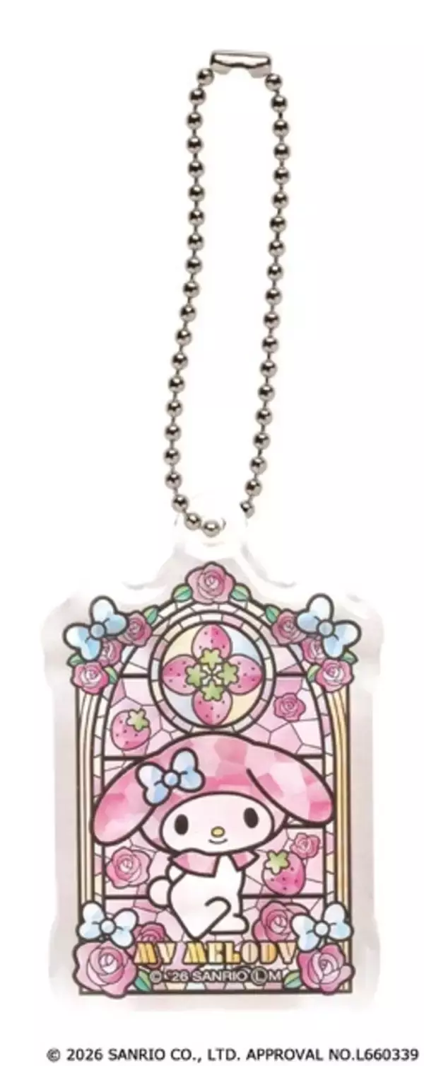 「ハローキティ、マイメロ、ポチャッコたちが“ステンドグラス風”アクリルキーチェーンに♪全国のカプセルトイコーナーに登場」の画像