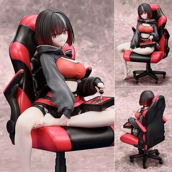 「令和の座敷わらしはガチゲーマー!? アケコン片手にゲーミングチェアに座るリラックスした表情にドギマギ♪ オリジナルキャラ「座敷わらしちゃん」が立体化！」の画像