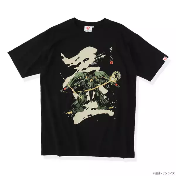 「ZZガンダム、キュベレイ、クィン・マンサを躍動感のある筆絵タッチで表現！「ガンダムZZ」放送40周年を記念したTシャツ発売」の画像