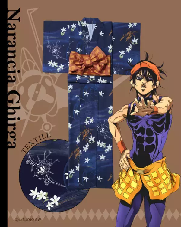 「「ジョジョの奇妙な冒険 黄金の風」ジョルノやブチャラティたちをイメージした浴衣が登場♪「ふりふ」コラボアイテムが6月19日より発売」の画像